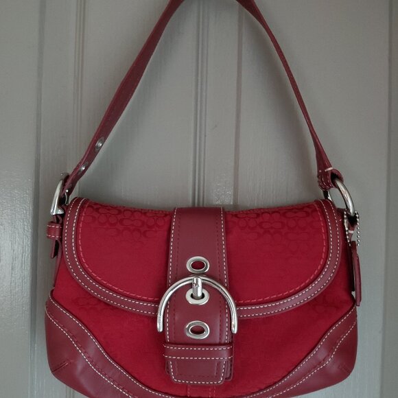 Coach Small Vintage KY2 Red Signature Soho Shoulder Bag - Picture 1 of 7